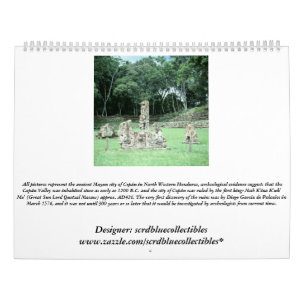 Calendário Copan Antiga Mayan Ruins Honduras Foto Desenhada