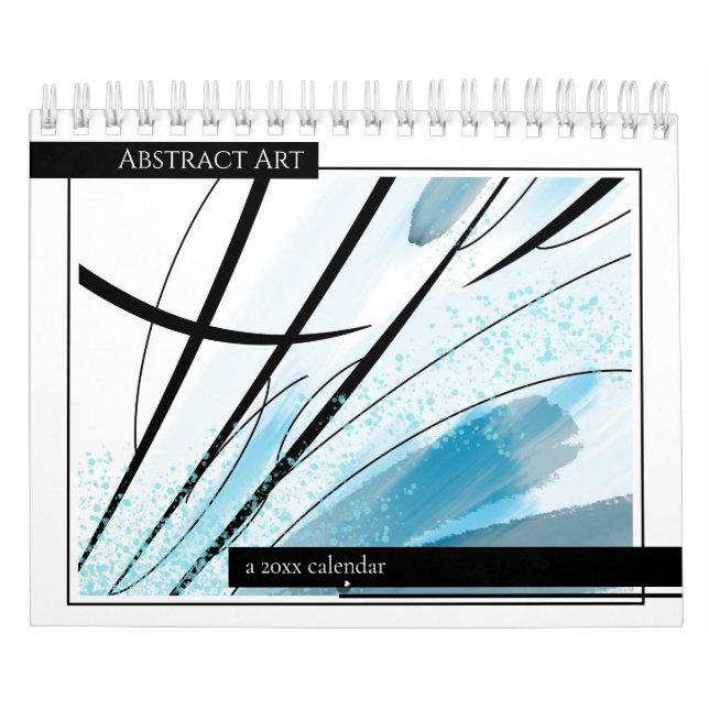 Calendário Cor Abstrato de Trabalho de arte de linha preta (Capa)