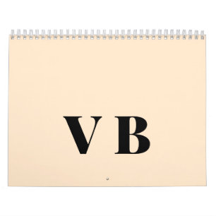 Calendário cor personalizada pastel simples mínima sólida per