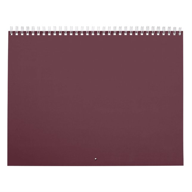 Calendário Cor Sólida da Borgonha 2025 (Capa)