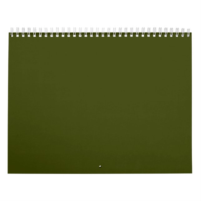 Calendário Cor sólida verde-azeitona escuro (Capa)