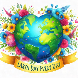 Calendário Coração da Natureza Brilhante Gráfico da Terra