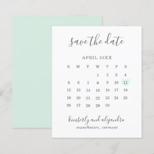 Calendário Coração Verde Orçamento Casamento Save 
