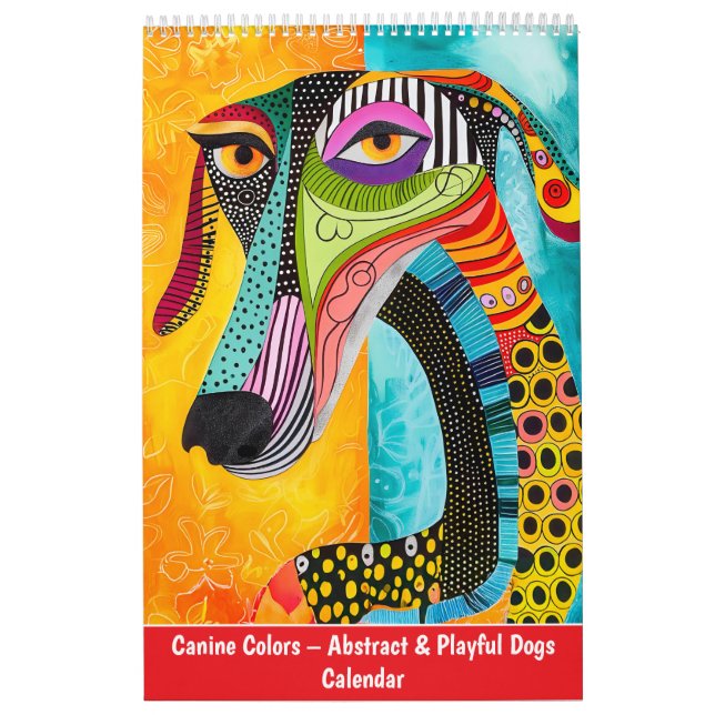 Calendário Cores Caninas – Cães Abstratos e Divertidos (Capa)