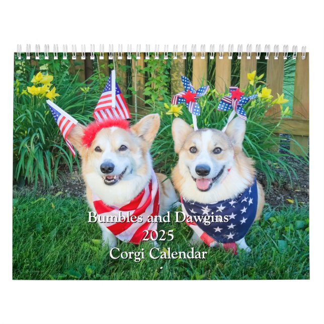 Calendário Corgi 2025 dos Bumbles e Dawgins (Capa)