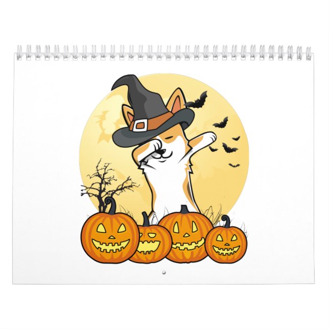 Calendário Corgi Dabbing Halloween (Capa)