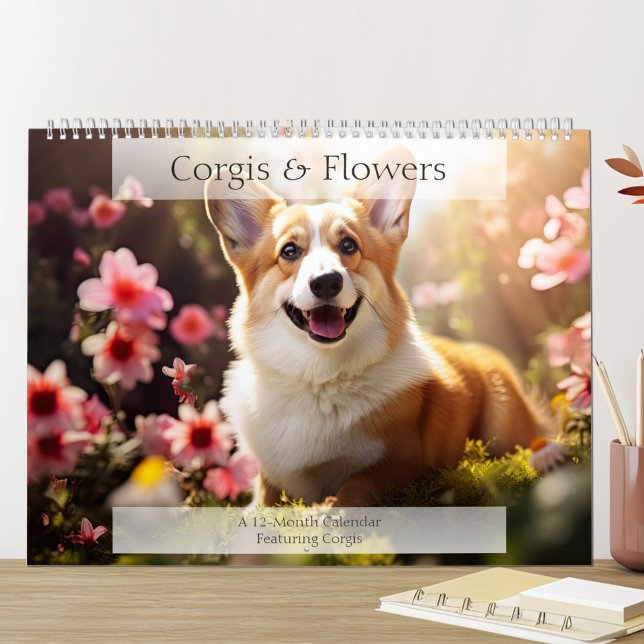 Calendário Corgis e Flores (Criador carregado)