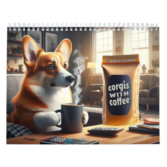 Calendário Corgis with Coffee! (Capa)
