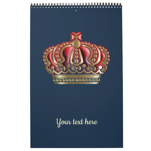 Calendário Coroa Real - Dourado Vermelho Azul (Capa)