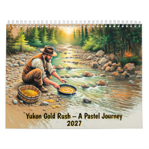 Calendário Corrida do Ouro de Yukon – Uma Jornada em Pastel