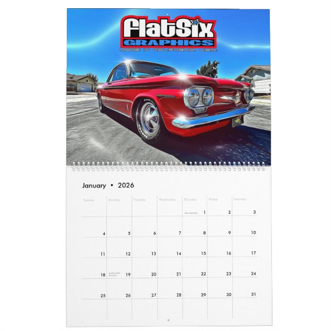Calendário Corvair Grande de Duas Páginas (Jan 2026)