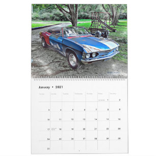 Calendário Corvair Grande de Duas Páginas