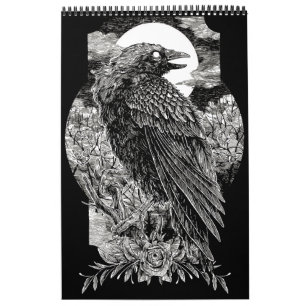 Calendário Corvo Místico Sombrio