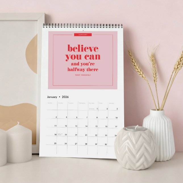 Calendário Cotações Inspiradoras (inspirational quotes desk calendar with holidays)