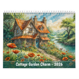 Calendário Cottage Garden Charm – Scenic Calendar 2026