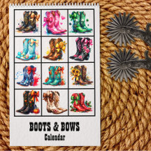 Calendário Cowgirl Coquete Boots and Bows