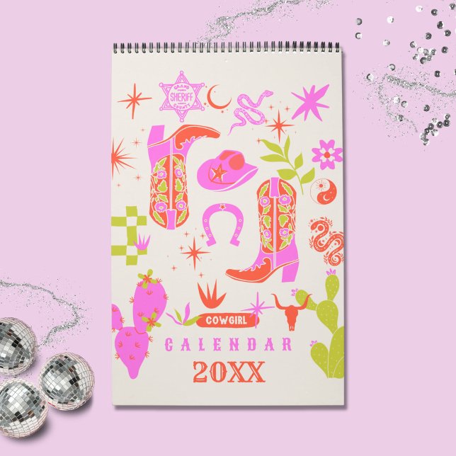 Calendário Cowgirl Planner (preppy cowgirl planner, cowgirl planner calendar, western planner, stylish planner, cowgirl statione)