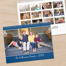 Calendário Create Your Own Modern Blue Cover Photo