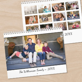 Calendário Create Your Own Modern White Cover Photo Calendar