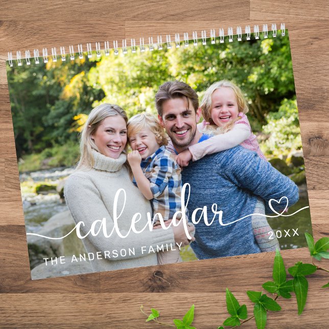 Calendário Create Your Own Stylish Script Family Photo 2026 (Criador carregado)