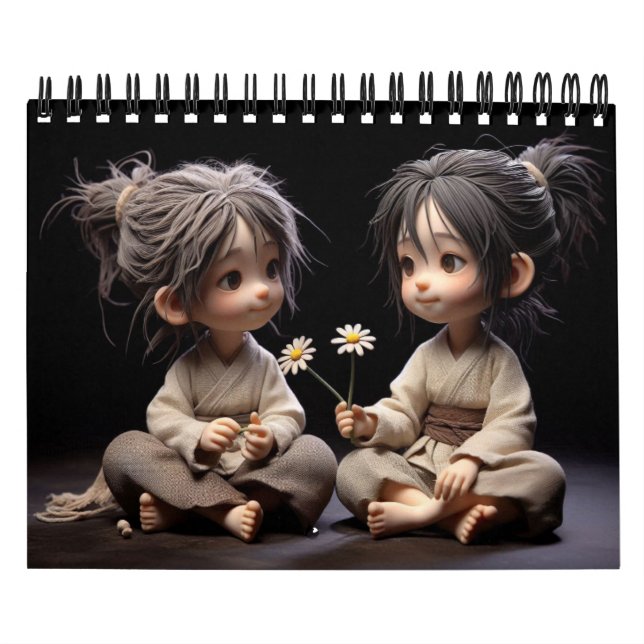 Calendário Crianças Adoráveis Com Flores (Capa)