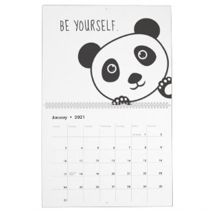 Calendário Crianças De Inspiração De Motivação Animal De Pand