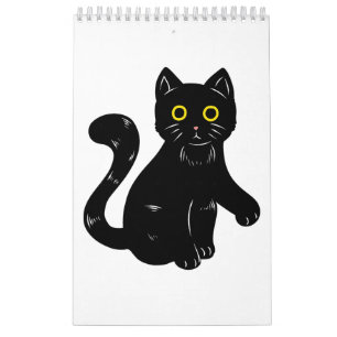 Calendário Crianças do Dia das Bruxas de Gato Negro
