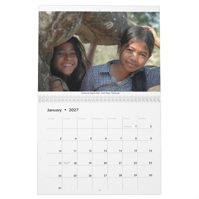 Calendário Crianças do mundo (Jan 2027)