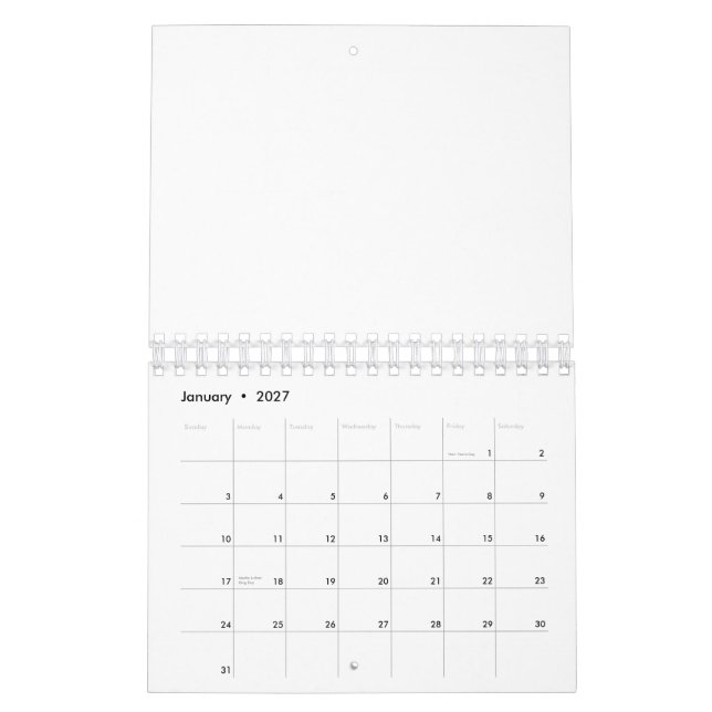Calendário Crie o Seu Próprio branco (Jan 2027)