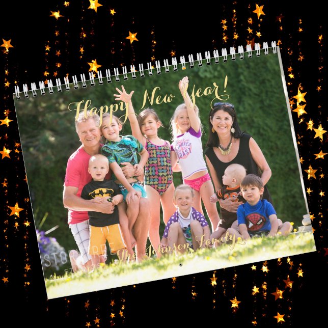 Calendário Crie Sua Própria Foto De Casamento Do Bebê Da Famí (Create Your Own 2024 Family Baby Pet Wedding Photo Calendar)