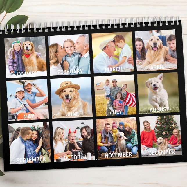 Calendário Crio Moderno de Fotos da Família Personalizada (Criador carregado)