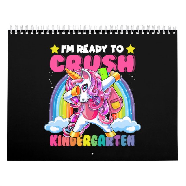 Calendário Crush Kindergarten Dabbing Unicorn de volta à esco (Capa)