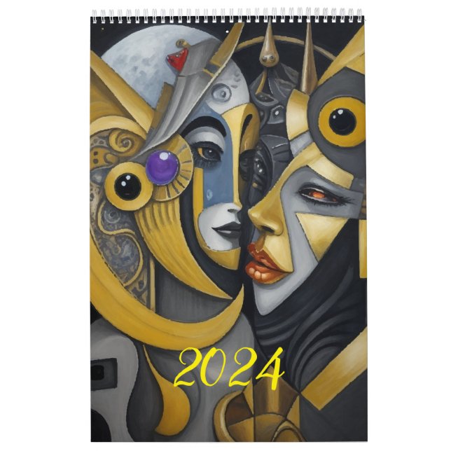 Calendário Cubismo no estilo de Picasso. 2024 (Capa)