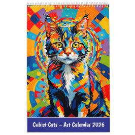 Calendário Cubist Cats – Art Calendar 2026