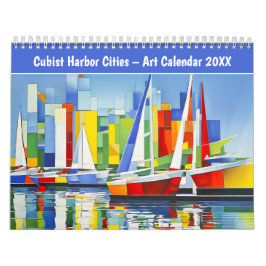 Calendário Cubist Harbor Cities – Art Calendar 2026