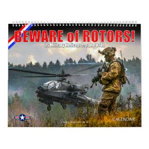 Calendário CUIDADO com ROTOR! Helicópteros Militares dos EUA