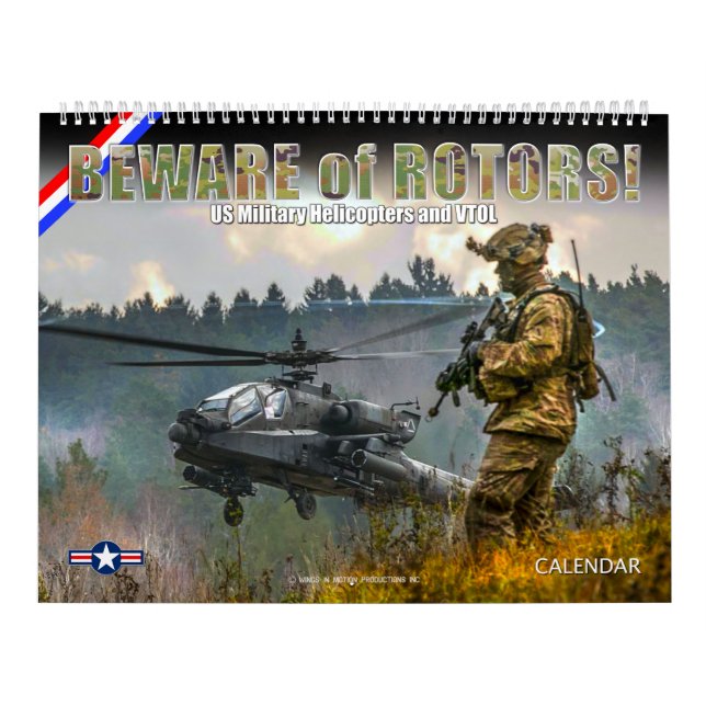 Calendário CUIDADO com ROTOR! Helicópteros Militares dos EUA  (Capa)