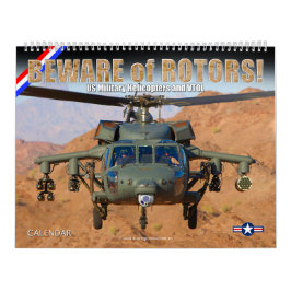 Calendário CUIDADO com ROTOR! Helicópteros Militares dos EUA