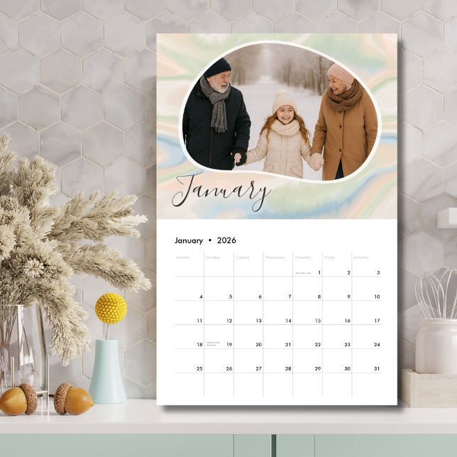 Calendário Custom 12-Month Photo Calendar – Grandparent Gift (Personalized Photo Calendar - Perfect Grandparent Gift)