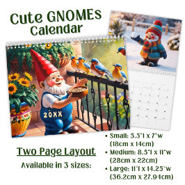 Calendário Custom cute Gnome colorful bright funny Vol. 1 - 