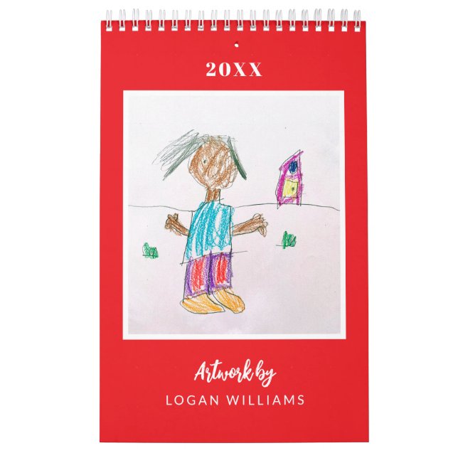 Calendário Custom Kids' Art Keepsake Christmas Gift (Capa)
