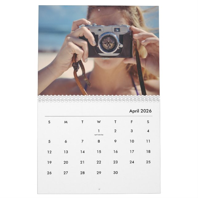 Calendário Custom Photo Calendar - New Years Gift Personalize (Abr 2026)