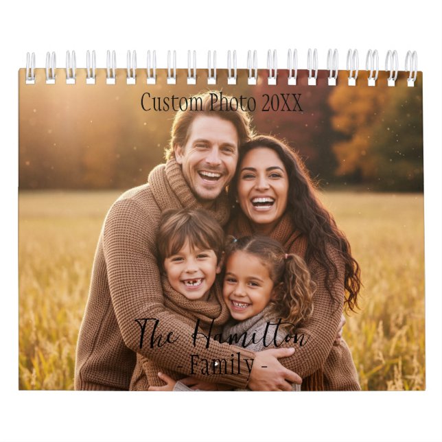 Calendário Custom Photo Calendar, Rustic Wall Design (Capa)