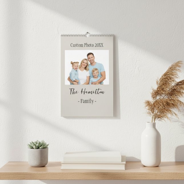 Calendário Custom Photo Calendar, Rustic Wall Design (Criador carregado)