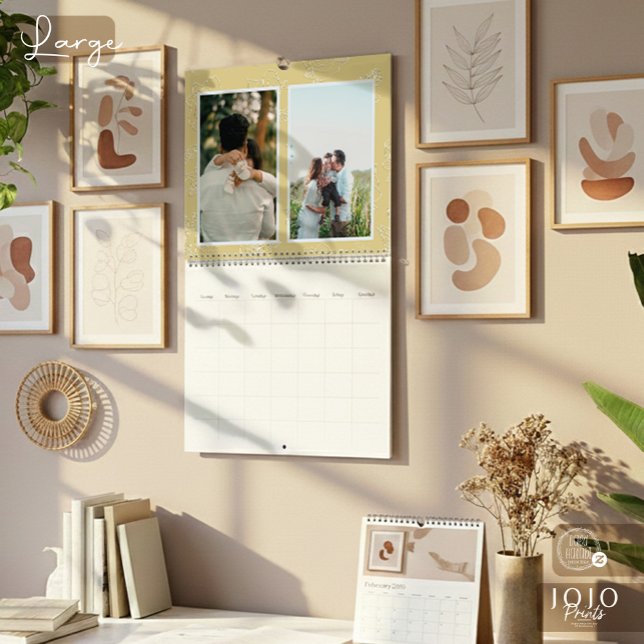 Calendário Custom photo collage Rose Line Art 2026 (Custom photo collage Rose Line Art 2026 Calendar_Large)