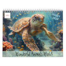 Customizable Wonderful Animals World Calendar 2026