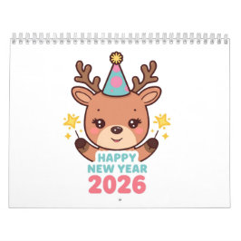 Calendário cute new year 2026 wall calendar