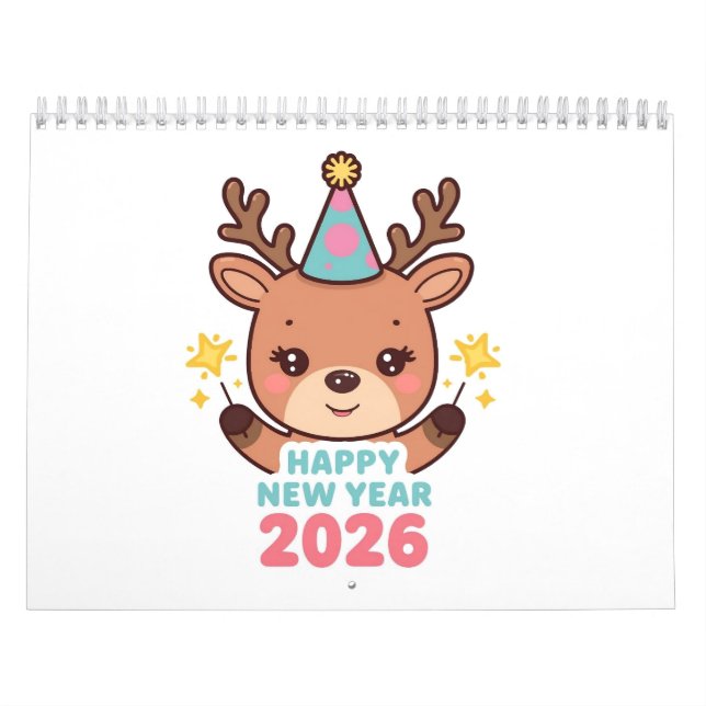 Calendário cute new year 2026 wall calendar (Capa)