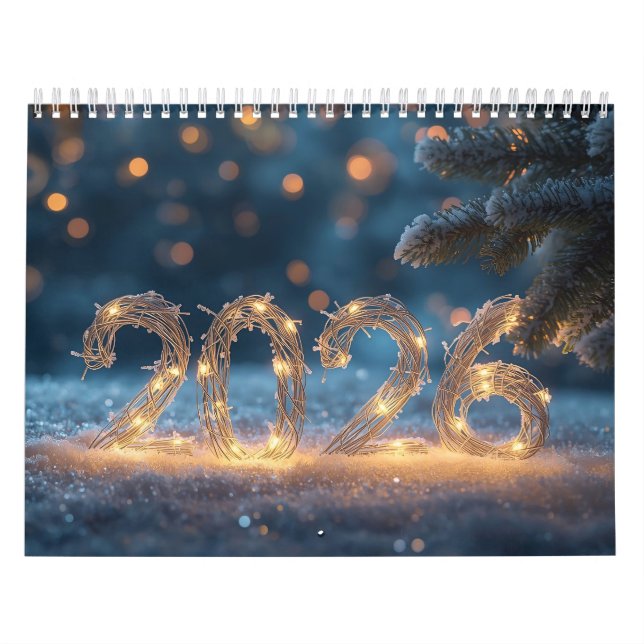 Calendário cute winter fox new year 2026 (Capa)
