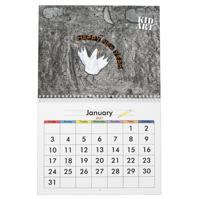 Calendário da arte de 2010 miúdos (Jan 2027)